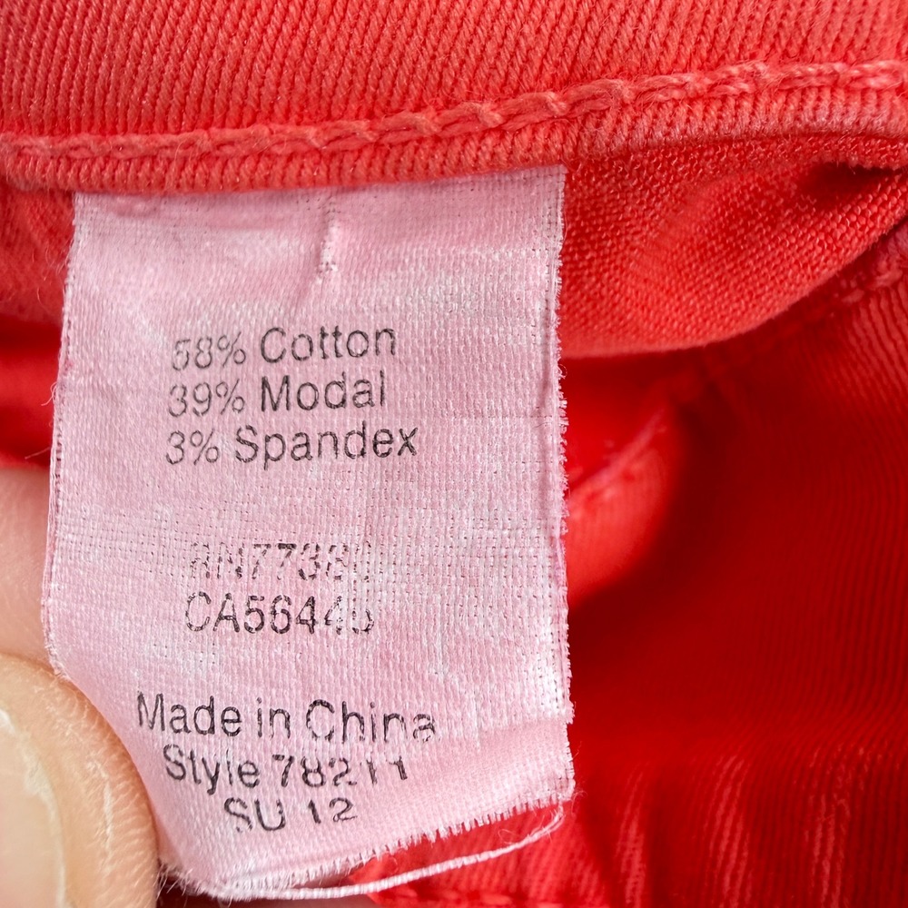 J Crew Toothpick Ankle Jeans Womens 31 Coral Orange Slim Zip Hem 78211 Casual - Picture 10 of 16